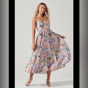 ASTR the Label Blythe Dress in Coral Multi NWT Small